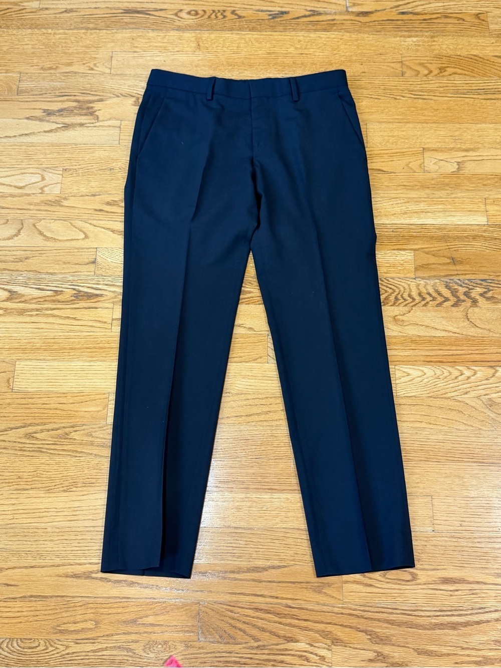 Hugo Boss Men’s Black Dress Pants Flat Front Tailored Fit Size 36R